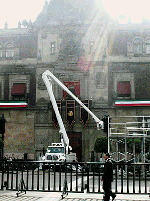 President's palace, Mexico City (preparing for speech)
