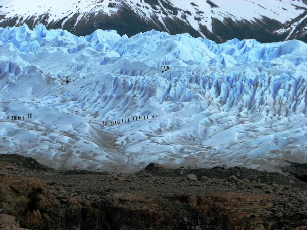 Perito Merino Glacier, Argentina, trekking groups on glacier